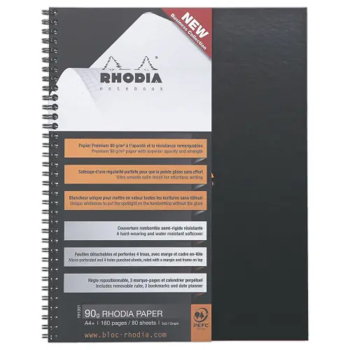 Kartonnen omslag schrift 160 pagina's A4+5x5. Zwart