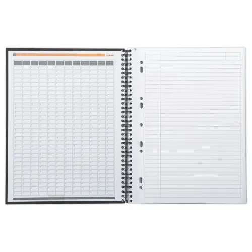 Schrift kartonnen kaft - 160 pagina's A4+gelijnd - Zwart - RHODIA