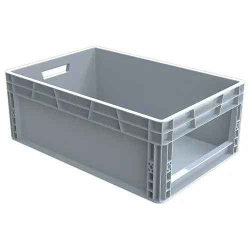 Grijze 45L bak met brede opening
