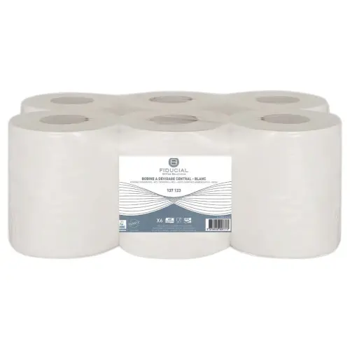 6  Papierrollen centrale afwikkeling - diameter 19 cm - FIDUCIAL OFFICE SOLUTIONS 