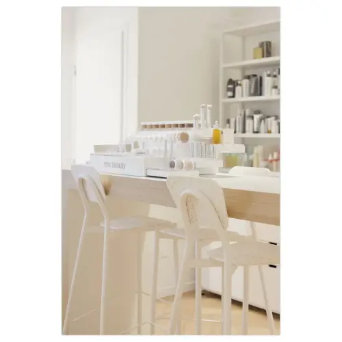 Hoge tabouret MAHAUT decor FLOREAL gemonteerd