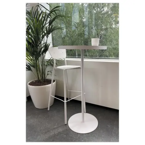 Hoge tafel H110 gerecycled MAHAUT ø64mm decor FLOREAL