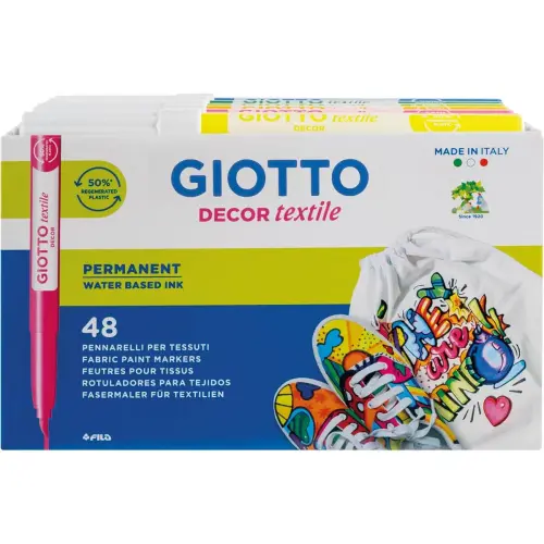 GIOTTO textielstift - assorti kleuren - set van 48 