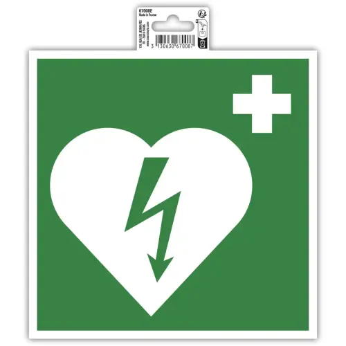 Plakplaat Defibrillator 20cm - Groen 