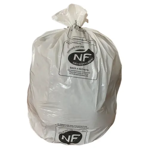50 Flexigreen 20L - Witte traditionele afvalzakken met sluitingen