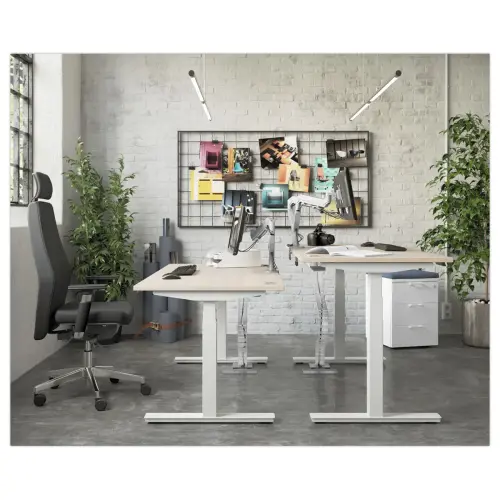 Bureau BERNE elektrisch 160 x 80 acacia/alu
