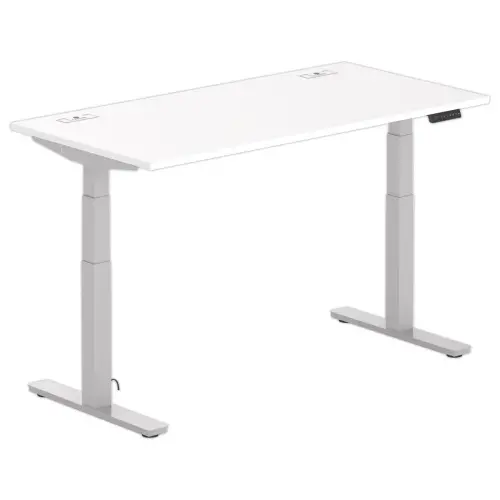 Bureau BERNE elektrisch 160 x 80 wit/alu