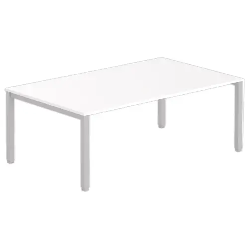 Rechthoekige modulaire tafel 200 x 120 wit/alu