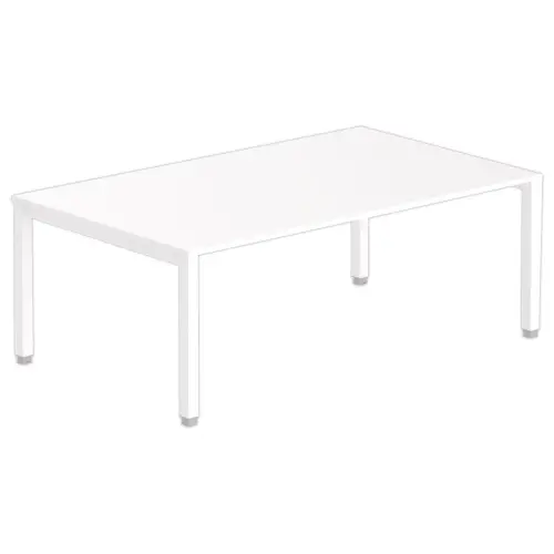 Rechthoekige modulaire tafel 200 x 120 wit/wit