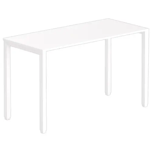 Rechthoekige hoge tafel 180 x 80 wit/wit 