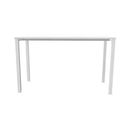 Rechthoekige hoge tafel 180 x 80 wit/wit 
