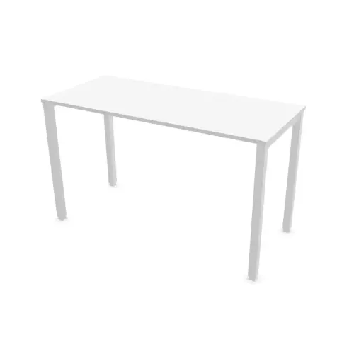 Rechthoekige hoge tafel 180 x 80 wit/wit 