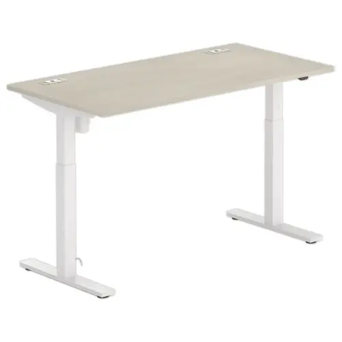 Bureau BERNE elektrisch 160 x 80 acacia/wit eenvoudige behuizing 