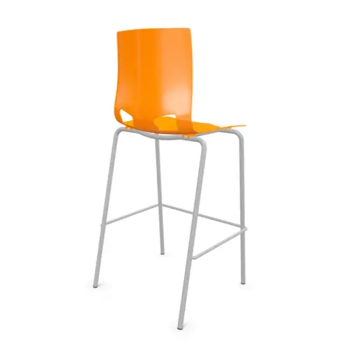 Hoge FONDO HOCKER kruk van polypropyleen oranje