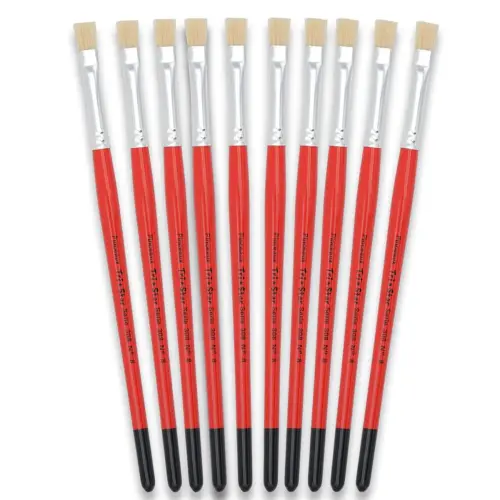 Platte penseel nr. 8 - OZ - van zijde - acryl- en olieverf