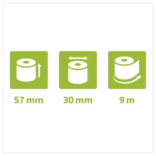 20 Papierrollen voor betaalkaarten 57X30X12 mm 9M zonder fenol