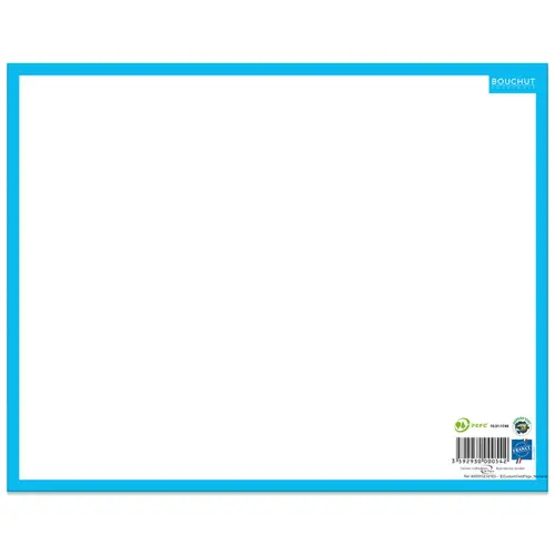 Droog uitwisbaar krijtbord - BOUCHUT - 1 effen zijde - 1 zijde met lijntjes - 21 x 26,5 cm