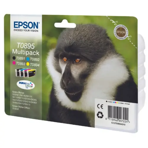 4 CARTOUCHE EPSON T0895 SINGE N.C.J.M MULTIPACK