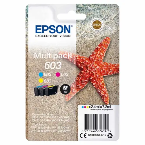 3  Epson 603 3-kleuren multipack - C M Y 