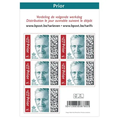50  Postzegels Prior Belgi&euml; 