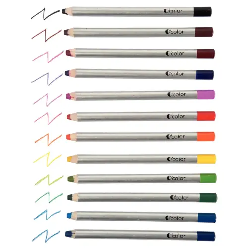 Kleurpotlood dikke module O'COLOR - 8mm stift - assorti kleuren - set van 12