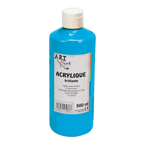 Acryl gouache - ART PLUS - blauw - fles van 500 ml