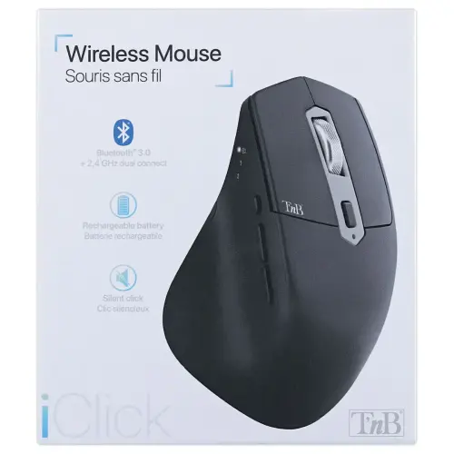 Draadloze semi-ergonomische dual connect muis 