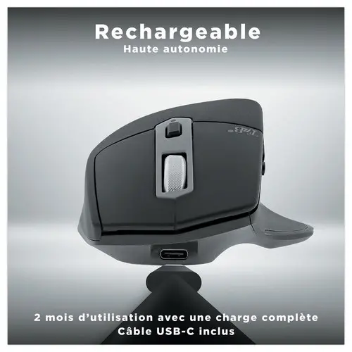 Draadloze semi-ergonomische dual connect muis 