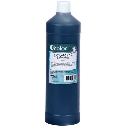 Vloeibare gouache O'COLOR zwart - fles 1l