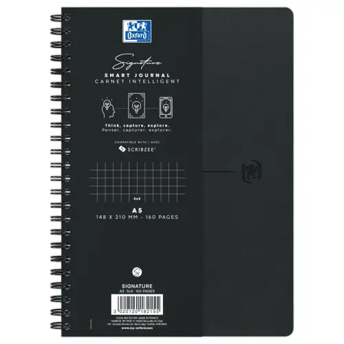Signeerschrift Oxford A5 - 160p. - 5x5- geruit - Zwart