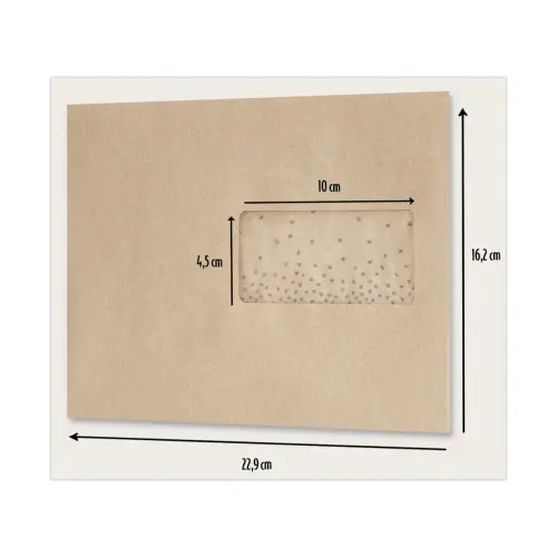 1000 MSP enveloppen van kraftpapier - 85g - 162x229mm - Venster 45x100mm - POCHECO