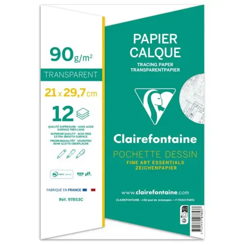 A4 kalkpapier CLAIREFONTAINE - 90g - set van 12