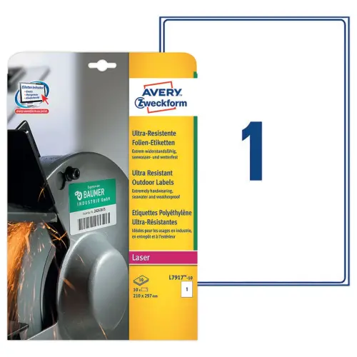 10 Etikettenbladen 210x297 mm 10 etiketten/doos