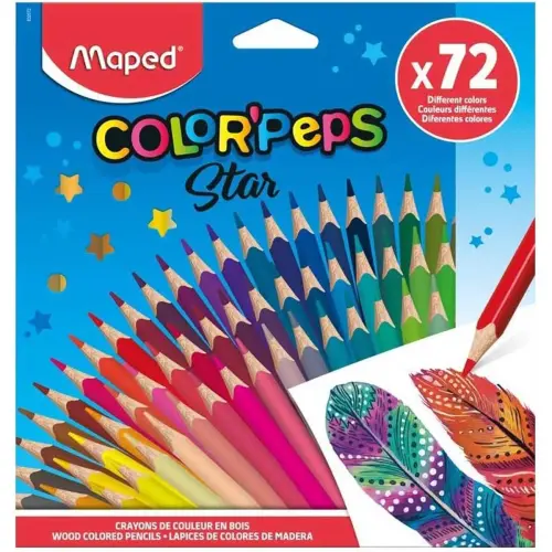 Kleurpotlood MAPED COLOR PEPS - 3,2 mm grafiet - assorti kleuren - set van 72