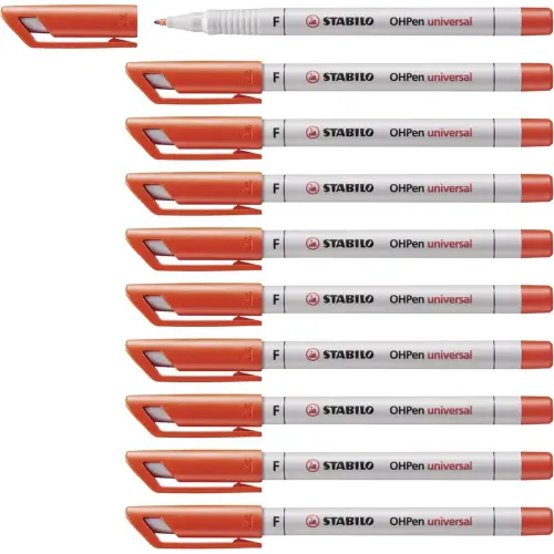 STABILO OHPen uitwisbare marker - overheadprojectie en gladde oppervlakken - fijne punt - rood