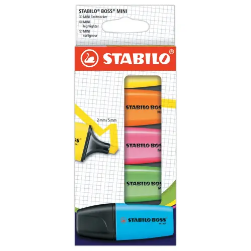 5 Markeerstiften STABILO Boss Mini