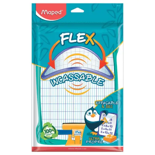 Kit wit schrijfbord, 1 stift + 1 wisser - 100% gerecycleerd