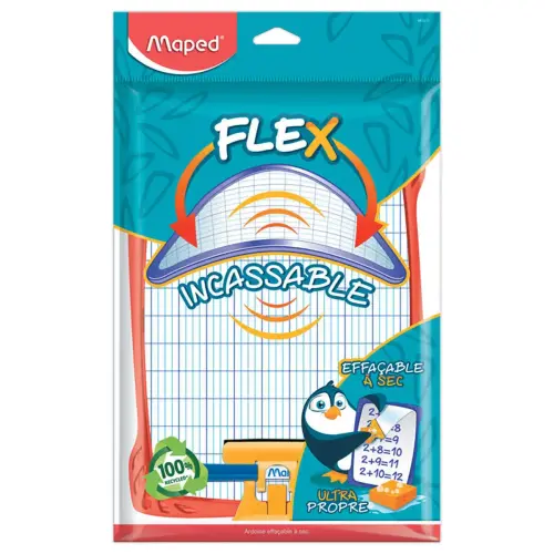 Kit wit schrijfbord, 1 stift + 1 wisser - 100% gerecycleerd