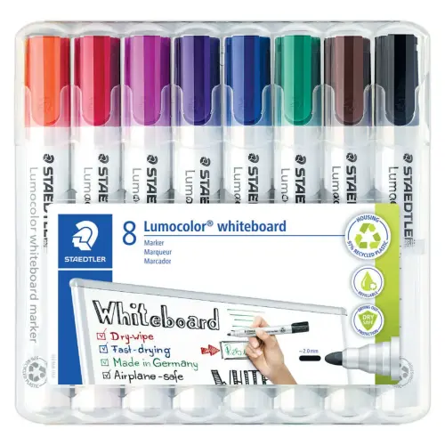 8  Droogmarkeerstiften - Voor whiteboard - Kogelpunt - STAEDTLER 