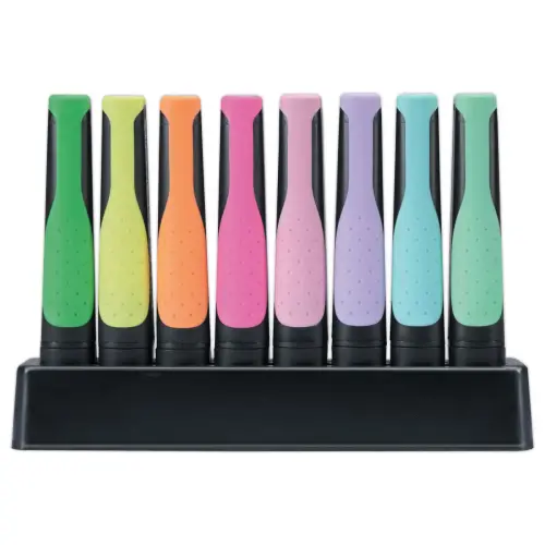 8  Markeerstiften STABILO Green Boss + bureausteun 