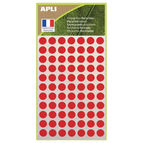462 ronde signaalpastilles, Ø 8 mm, rood, 100% gerecycled