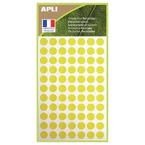 462 ronde signaalpastilles, &Oslash; 8 mm, geel, 100% gerecycled 