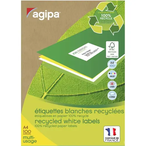 100 Vellen 16 100 % gerecycleerde signalisatie etiketten 105x35 mm