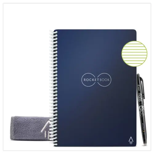 Met het internet verbonden en oneindig herbruikbare notitieblok Rocketbook Core Letter - A5- Donkerblauw - 36 pagina's - ROCKETBOOK 