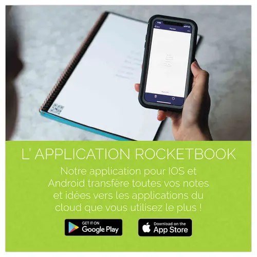 Met het internet verbonden en oneindig herbruikbare notitieblok Rocketbook Core Letter - A5- Donkerblauw - 36 pagina's - ROCKETBOOK 