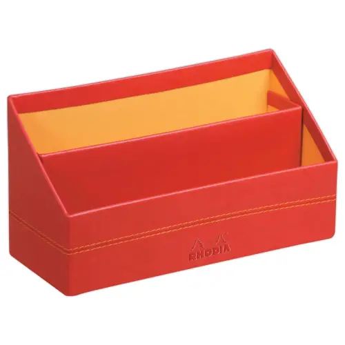 Sorteerbak Rhodia look Italiaans kunstleder - oranjerood