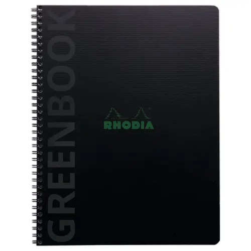 Rhodia notitieboek van gerecycled polypropyleen 160 pagina's A4+ 5x5. Zwart