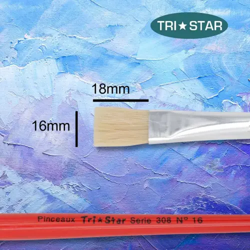 Platte borstel nr. 16 - OZ - van zijde - acryl- en olieverf