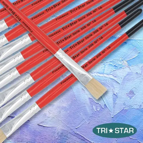 Platte borstel nr. 16 - OZ - van zijde - acryl- en olieverf