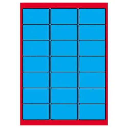 100 Etikettenbladen L63,5xH38,1 mm 2100 etiketten/doos, felblauw